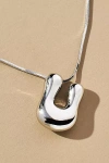 Anthropologie Silver Bubble Letter Monogram Necklace In Multicolor