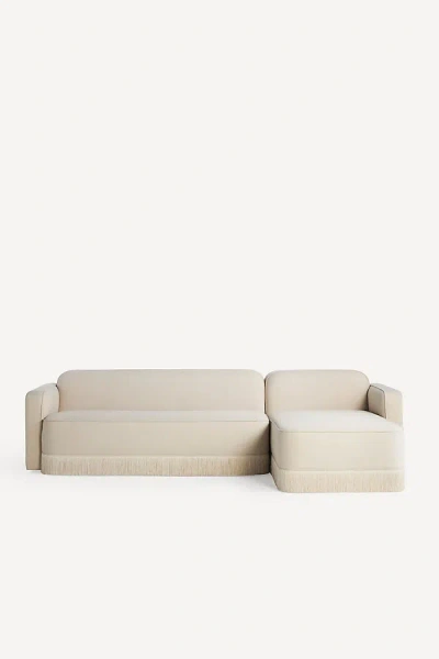 Anthropologie Sinclair Chaise Fringe Sectional In Neutral