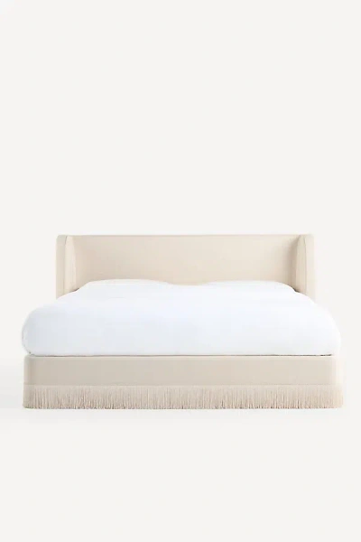 Anthropologie Sinclair Fringe Performance Linen Bed In Beige