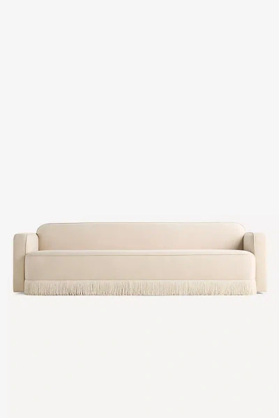 Anthropologie Sinclair Fringe Sofa In Neutral