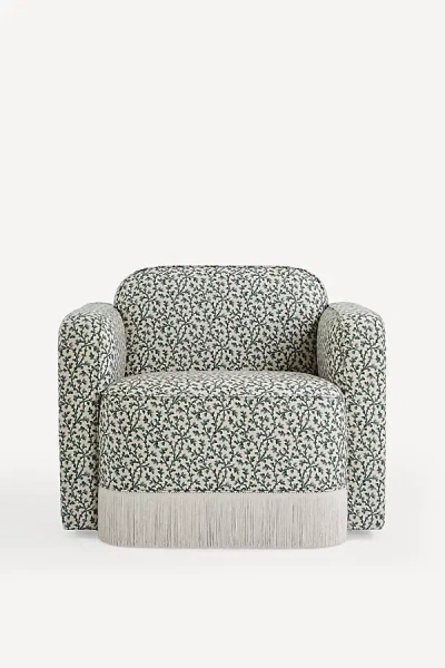 Anthropologie Sinclair Irena Fringe Chair In Green