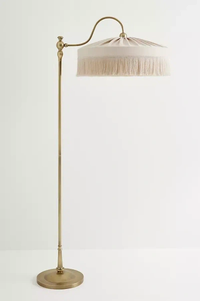 Anthropologie Sinclair Tassel-fringed Linen Floor Lamp In Brown