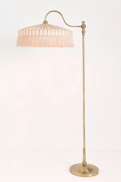 Anthropologie Sinclair Tassel-fringed Linen Floor Lamp