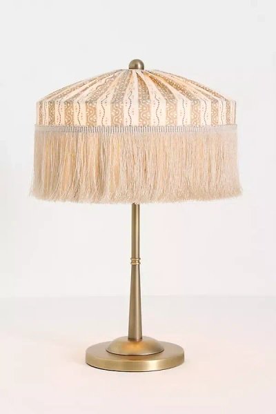 Anthropologie Sinclair Tassel-fringed Linen Table Lamp