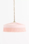 Anthropologie Sinclair Tassel-fringed Velvet Pendant In Pink