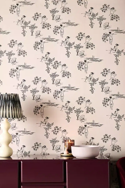 Anthropologie Sisters Floral Scene Toile Wallpaper