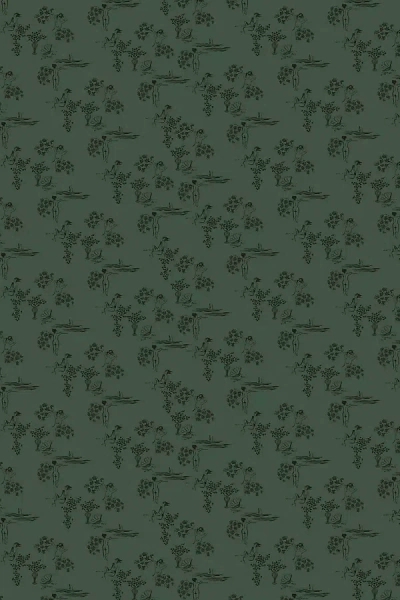 Anthropologie Sisters Floral Scene Toile Wallpaper