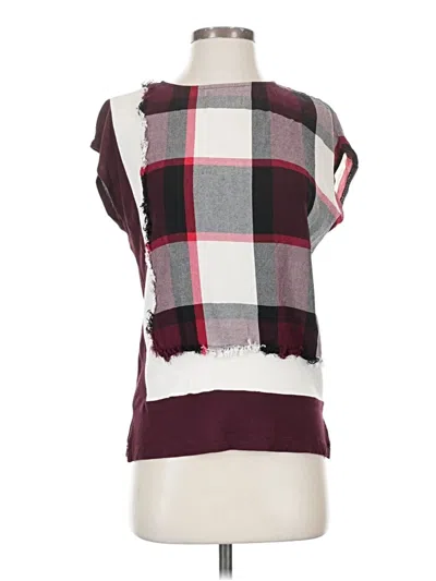 Pre-owned Anthropologie Sleeveless Blouse In Burgundy