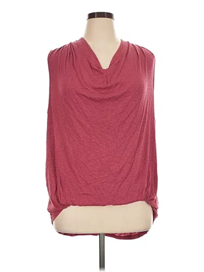 Pre-owned Anthropologie Sleeveless Blouse In Burgundy