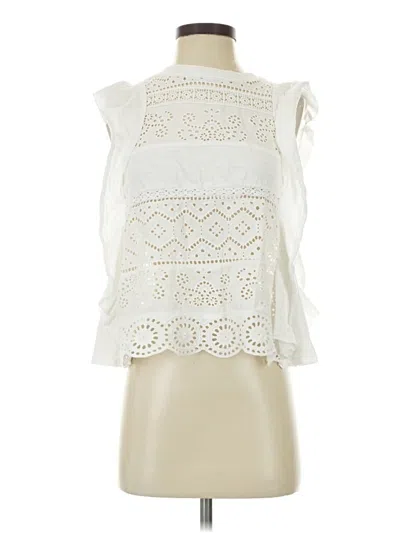 Pre-owned Anthropologie Sleeveless Blouse In Ivory
