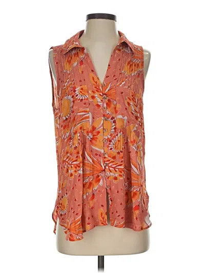 Pre-owned Anthropologie Sleeveless Blouse In Orange