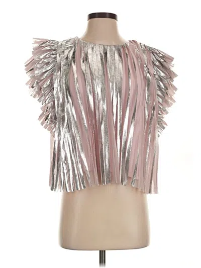 Pre-owned Anthropologie Sleeveless Blouse In Silver