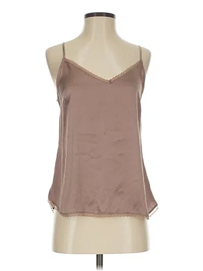 Pre-owned Anthropologie Sleeveless Silk Top Brown Sweetheart Neckline Tops