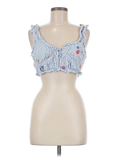Pre-owned Anthropologie Sleeveless Top Blue Sweetheart Neckline Tops