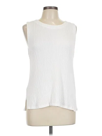 Pre-owned Anthropologie Sleeveless Top White Boatneck Tops