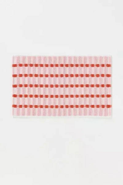 Anthropologie Sloane Cotton Woven Geo Bathmat In Pink
