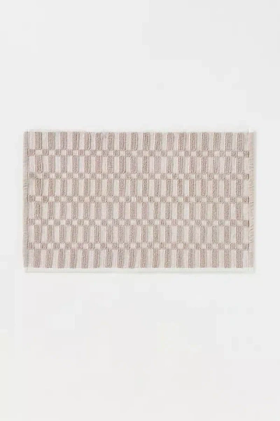 Anthropologie Sloane Cotton Woven Geo Bathmat In Neutral