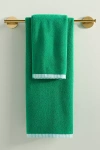 Anthropologie Sloane Stripe Trim Soft Cotton Hand Towel In Animal Print