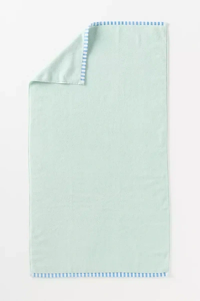 Anthropologie Sloane Stripe Trim Soft Cotton Towel Collection In Blue