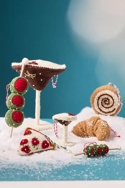Anthropologie Snacks & Sips Crochet Ornament In Multi
