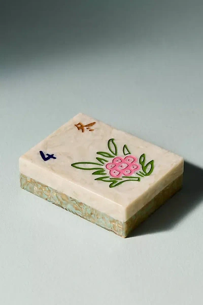 Anthropologie Solar Eclipse Hand-painted Lidded Trinket Box In Multi