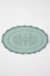 Anthropologie Solid Crochet Cotton Bath Mat In Blue