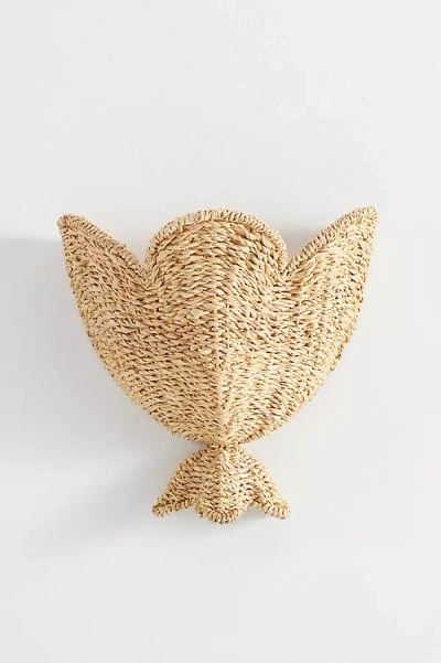 Anthropologie Solie Woven Wicker Wall Sconce In Neutral