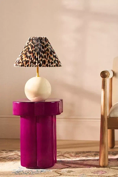 Anthropologie Sommer Ceramic Table Lamp In Animal Print