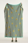 Anthropologie Sonnie Cotton Knit Throw Blanket In Green