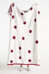 Anthropologie Sonnie Cotton Ladybug Knit Throw Blanket In White