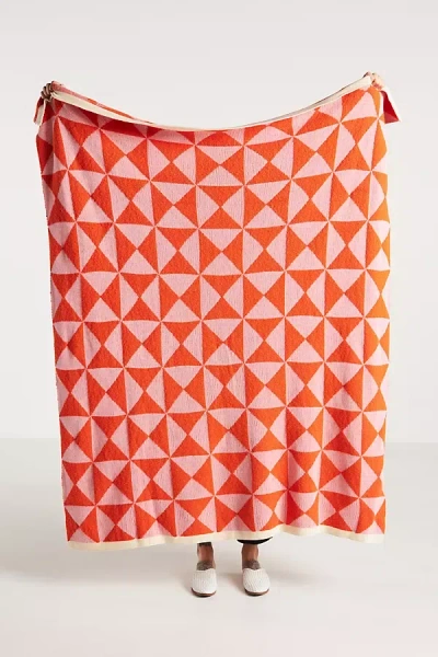 Anthropologie Sonnie Throw Blanket In Red