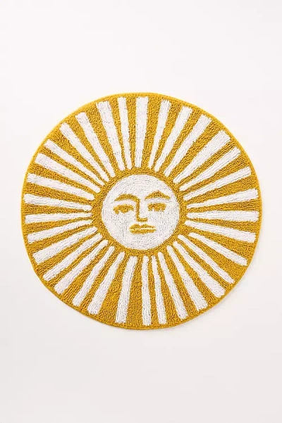 Anthropologie Sonny Tufted Bath Mat In Yellow