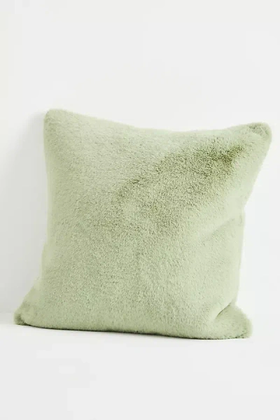 Anthropologie Sophie Faux Fur Pillow In Green