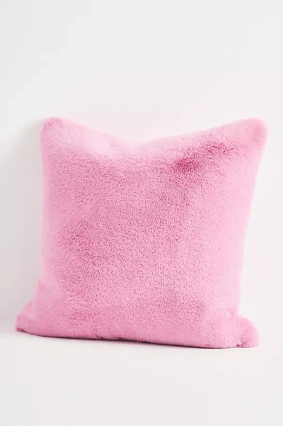 Anthropologie Sophie Faux Fur Pillow In Pink