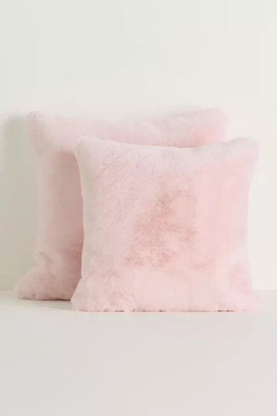 Anthropologie Sophie Faux Fur Pillow In Pink