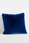 Anthropologie Sophie Faux-fur Pillow In Blue