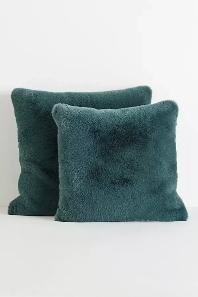Anthropologie Sophie Faux Fur Pillow In Blue