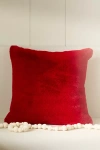 Anthropologie Sophie Faux-fur Pillow In Red
