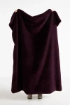 Anthropologie Sophie Faux Fur Throw Blanket In Purple