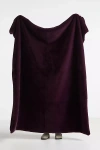 Anthropologie Sophie Faux Fur Throw Blanket In Purple