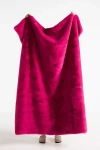 Anthropologie Sophie Faux Fur Throw Blanket In Pink