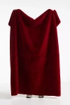 Anthropologie Sophie Faux Fur Throw Blanket In Red