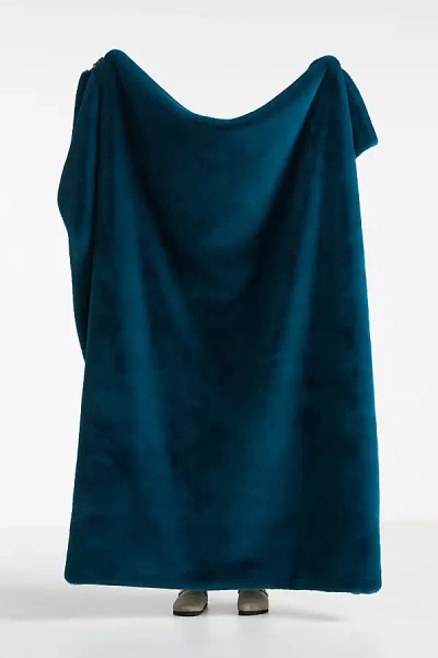 Anthropologie Sophie Faux Fur Throw Blanket