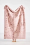Anthropologie Sophie Faux Fur Throw Blanket In Pink