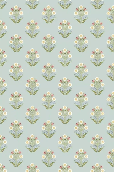 Anthropologie Sophie Floral Medallion Wallpaper In Blue