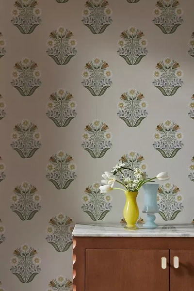 Anthropologie Sophie Floral Medallion Wallpaper In Multi