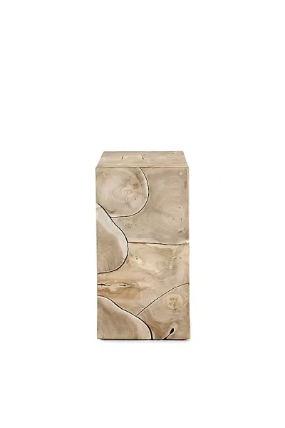 Anthropologie Sorrento Teak Wood Side Table In Brown