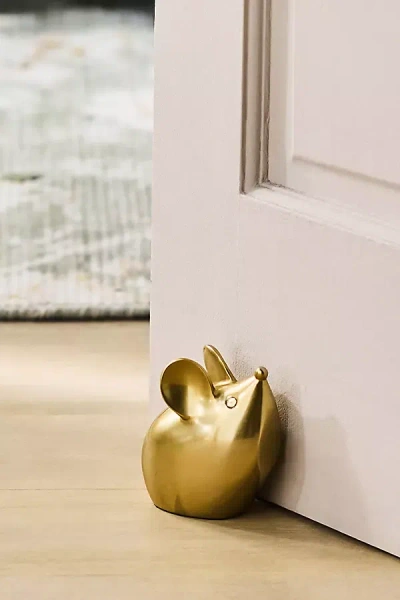 Anthropologie Souris Mouse Doorstop In Gold