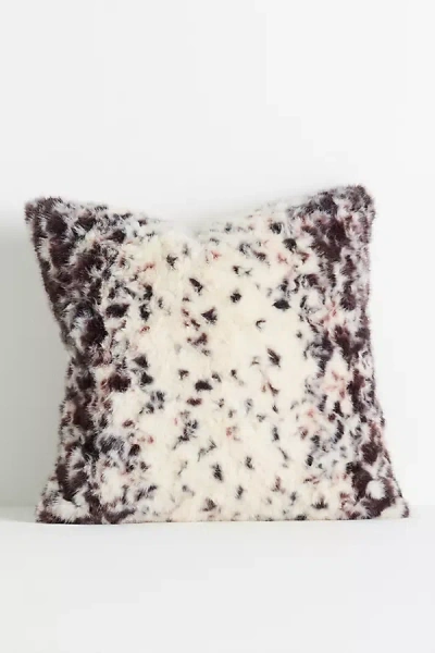 Anthropologie Speckled Faux Fur Throw Pillow