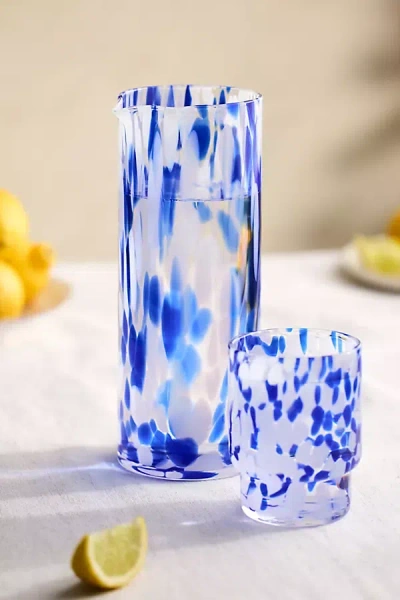 Anthropologie Speckled Glass Carafe In White